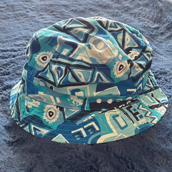Blue Geometric Pattern Bucket Hat (KBETHOS) - Picture 1 of 4